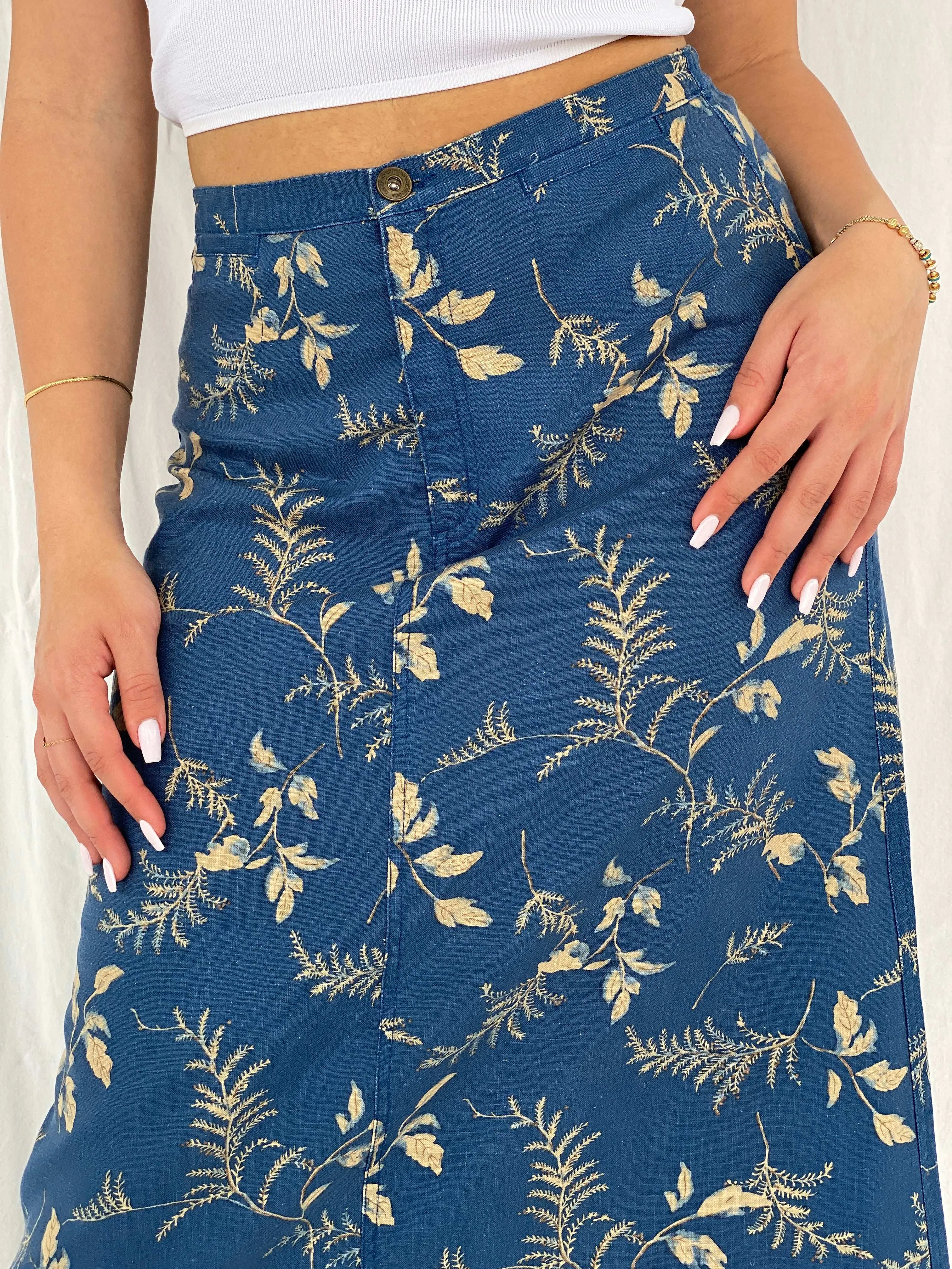 00s Y2K Liz Claiborne Lizwear Midi Linen Skirt - Size S