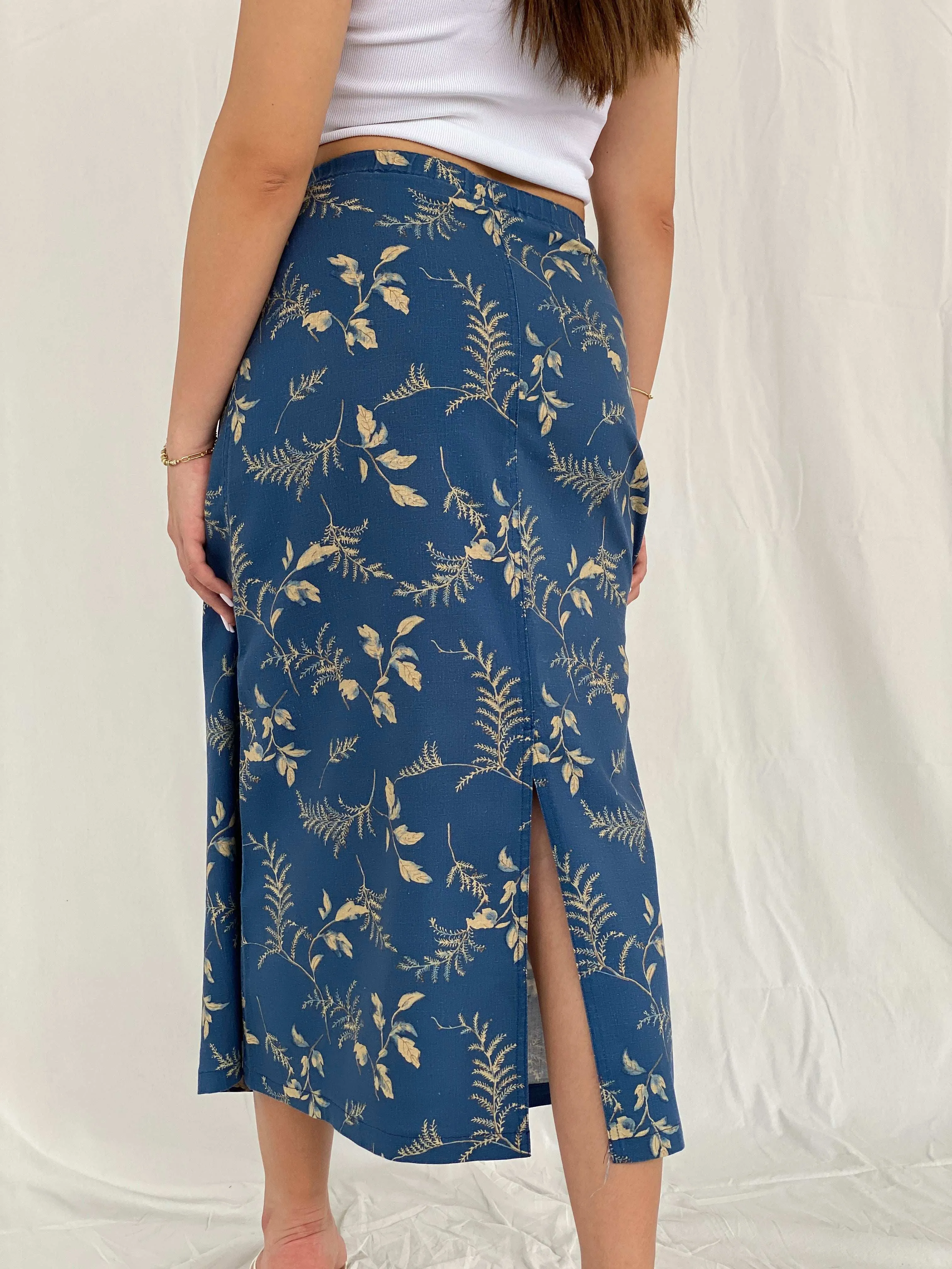 00s Y2K Liz Claiborne Lizwear Midi Linen Skirt - Size S