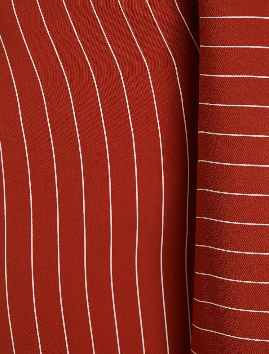 11970 Brown Striped Midi Skirt