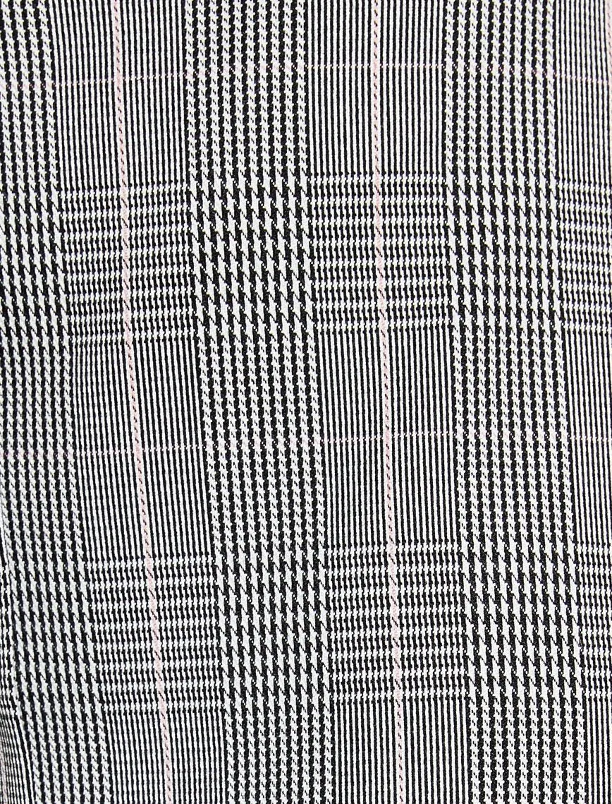 12044 Grey Check Midi Skirt