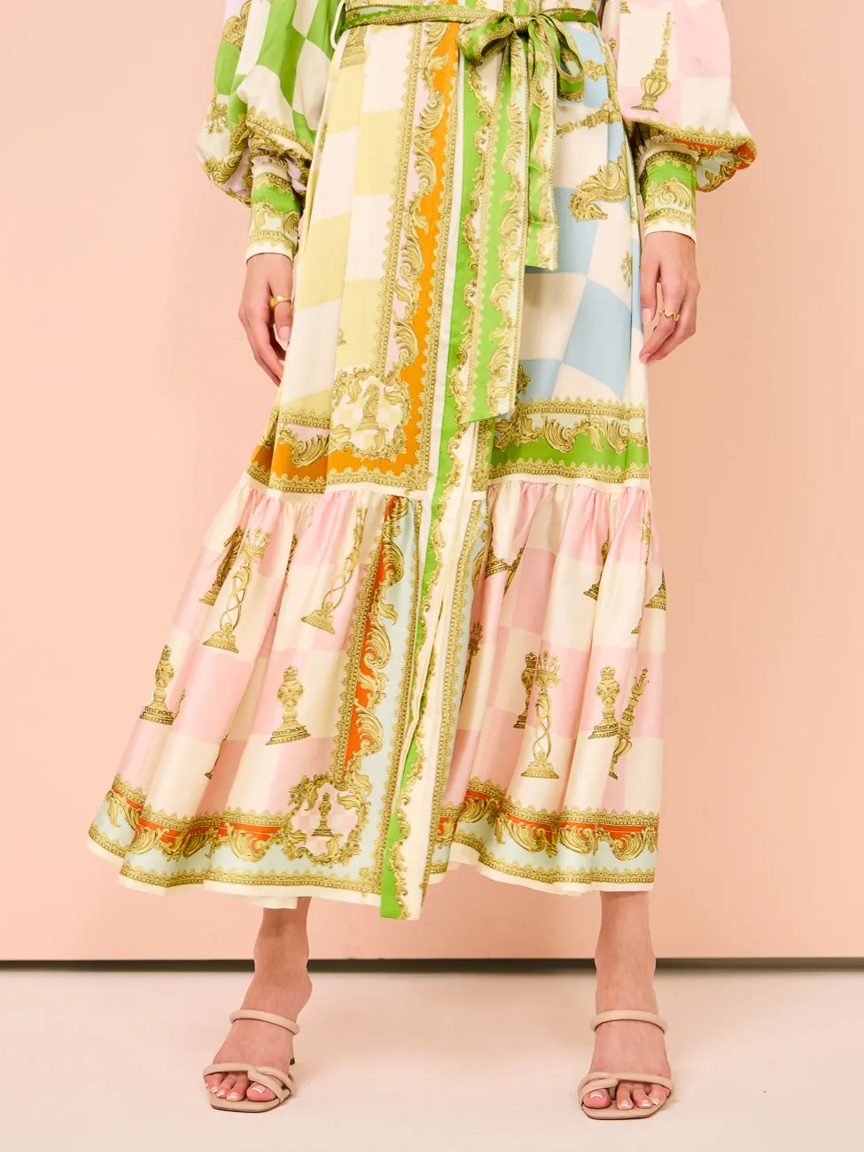 Alemais Checkmate Silk Shirtdress in Multi