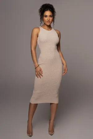 Beige Day To Night Midi Dress