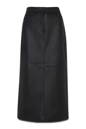 Black Jamie Leather Midi Skirt