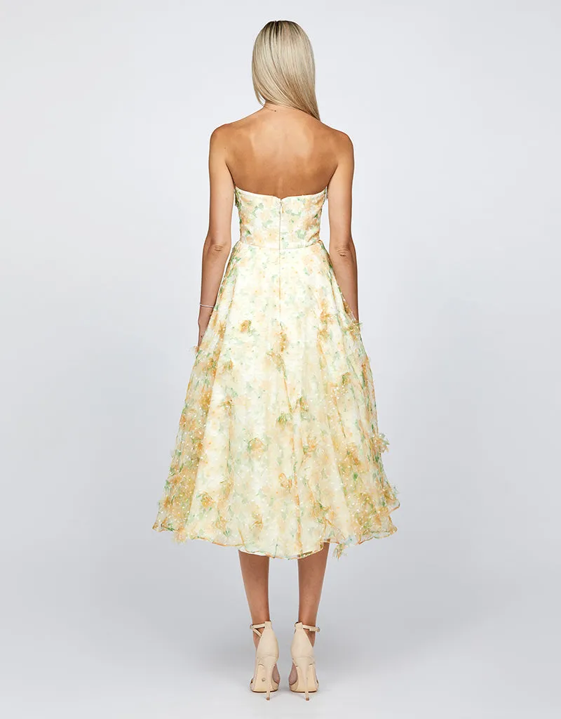CARLENE STRAPLESS ORGANZA MIDI B68D04S