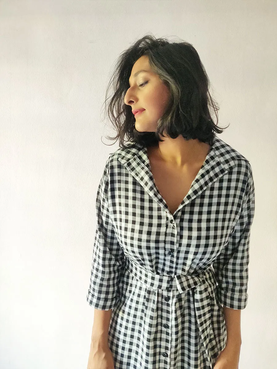 Checkered Shirt Dress