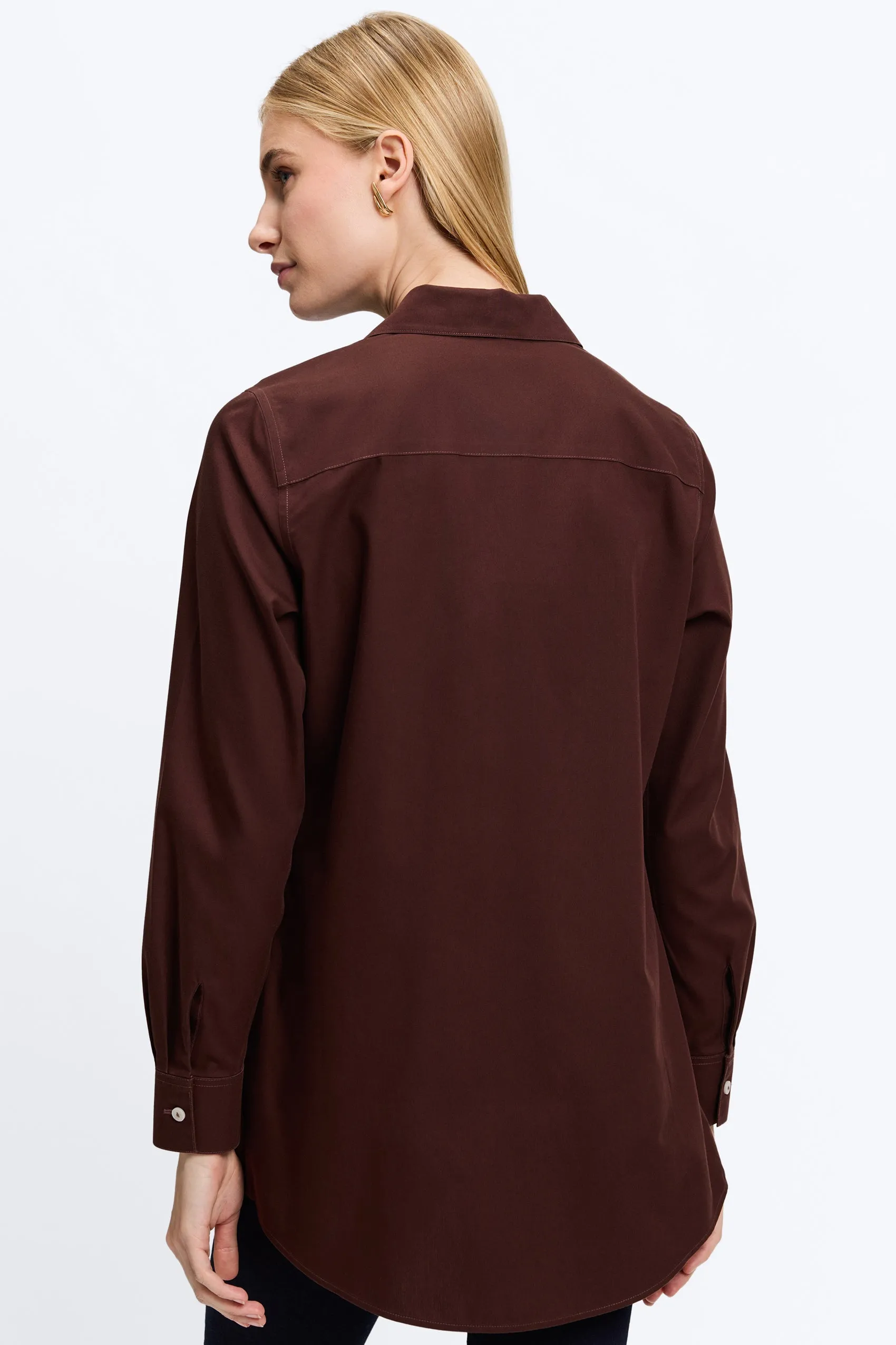 Cici Pinpoint No Iron Long Sleeve Tunic