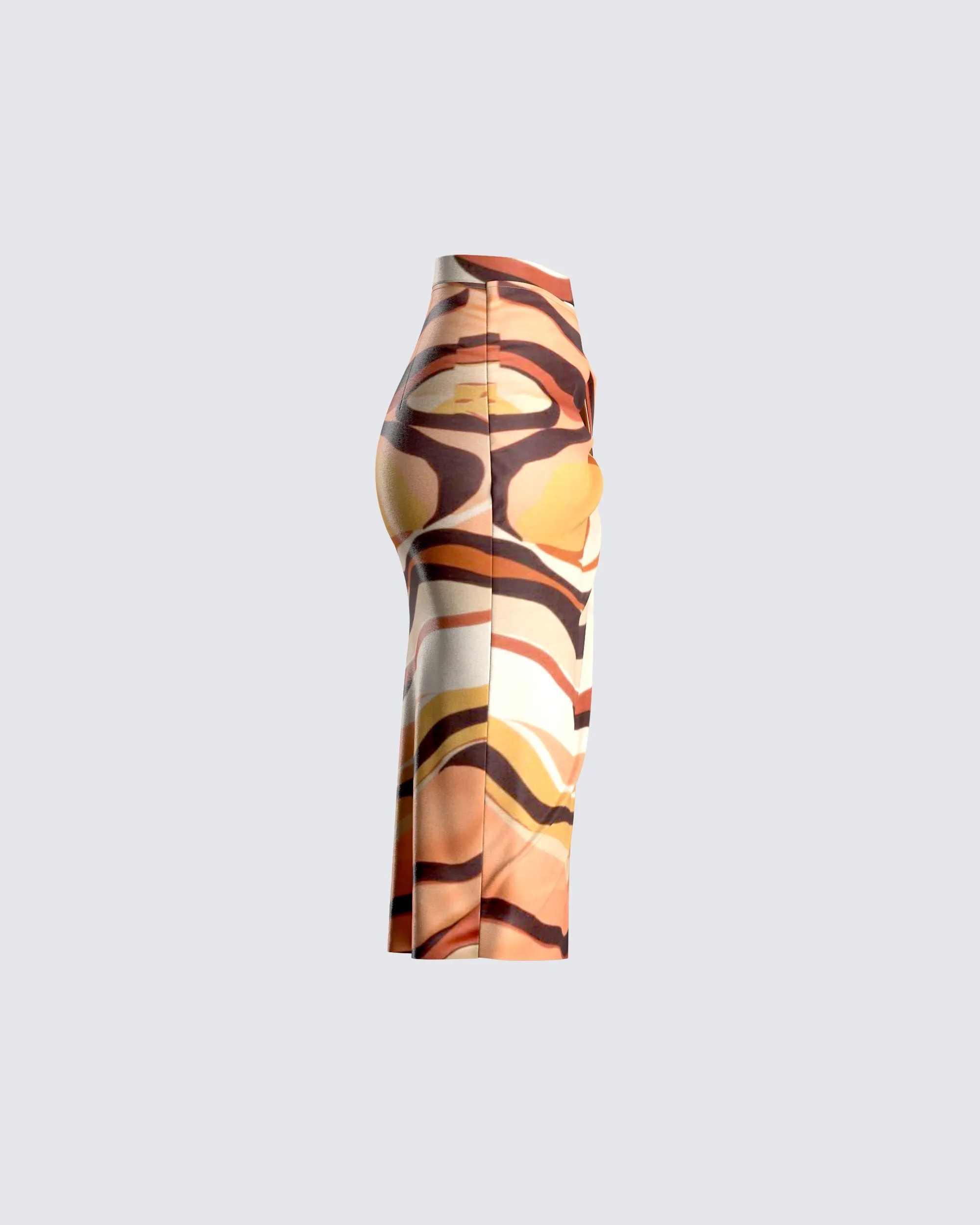 Coen Abstract Print Midi Skirt