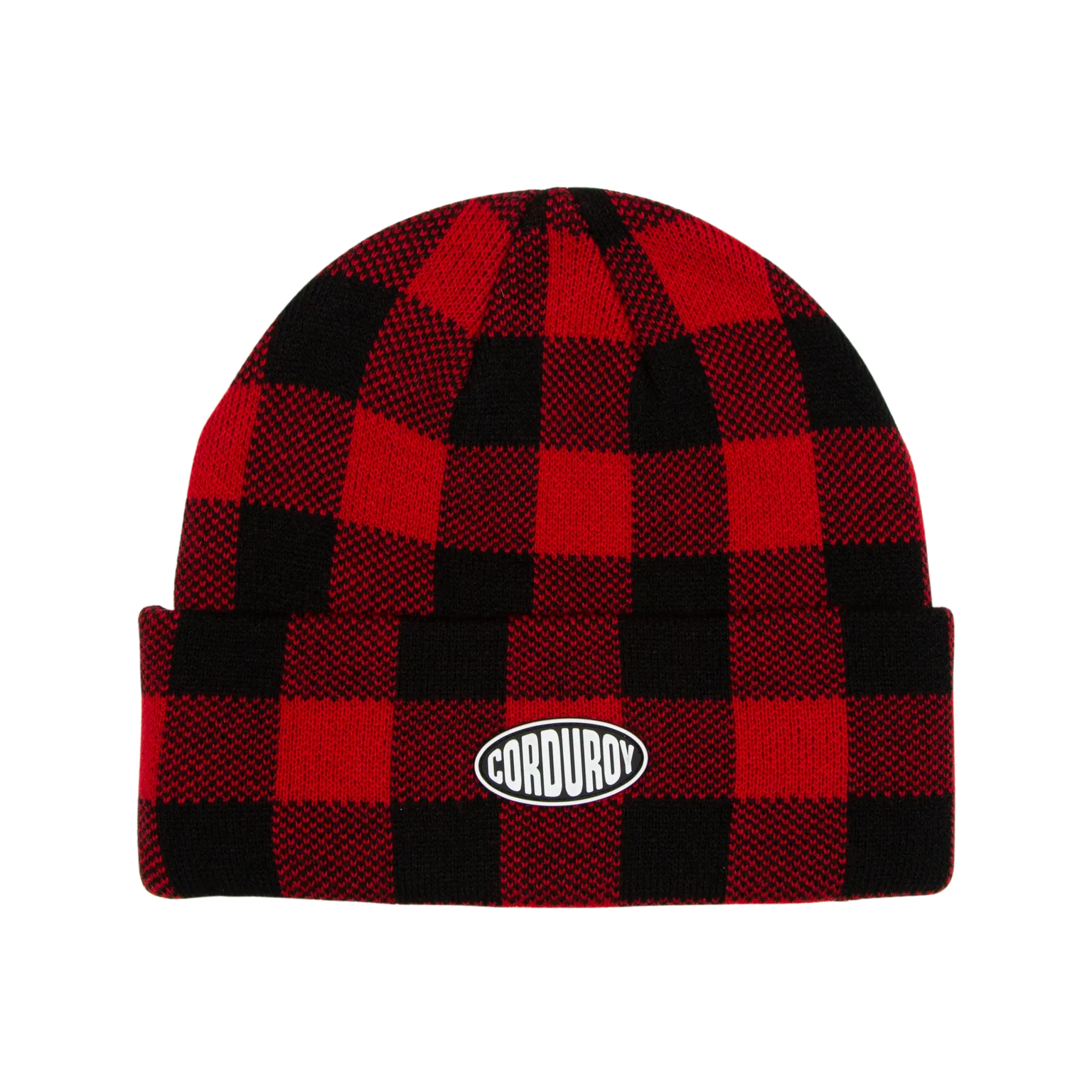 Corduroy Fuzz Beanie - Red