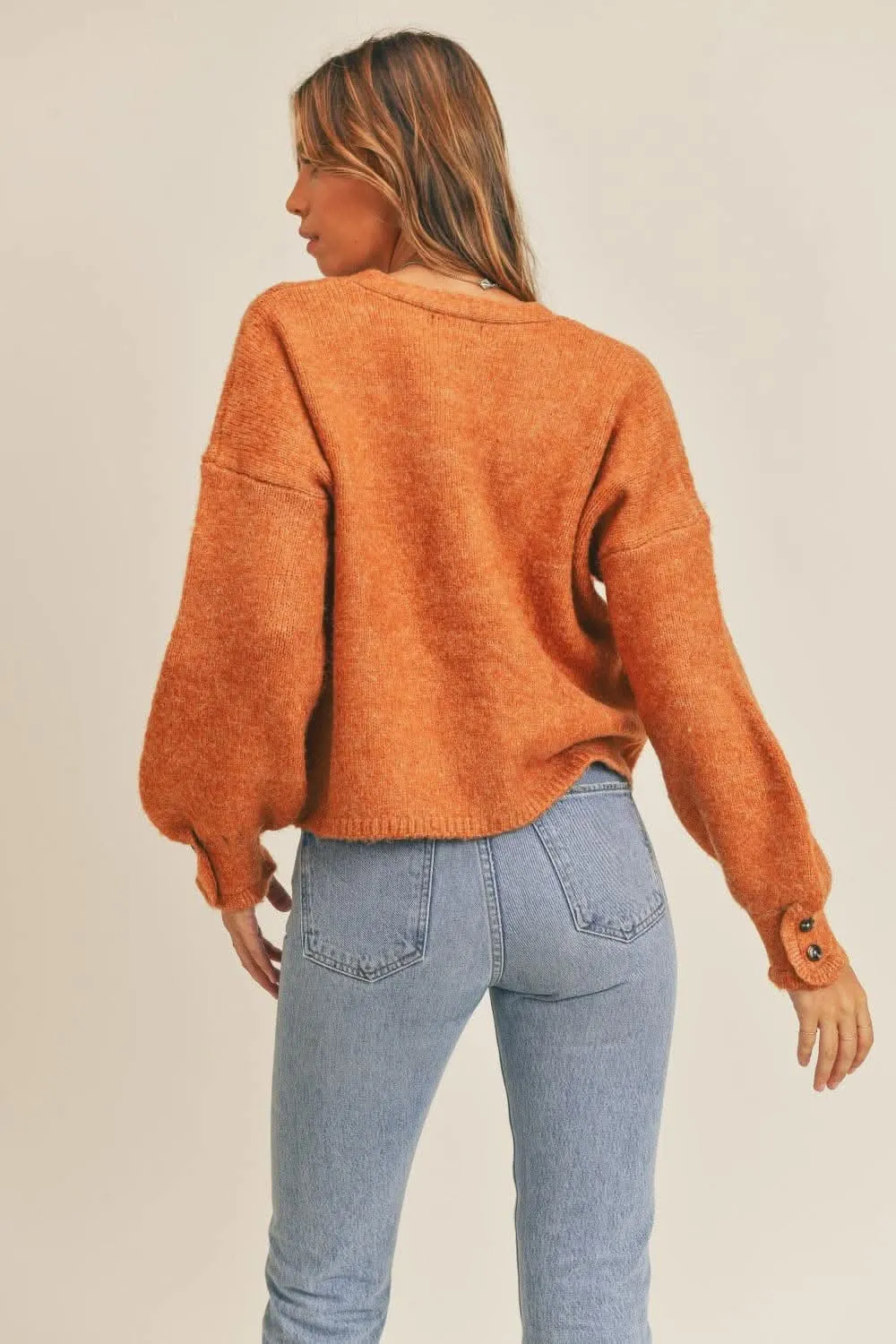 Cozy long sleeve button cardigan
