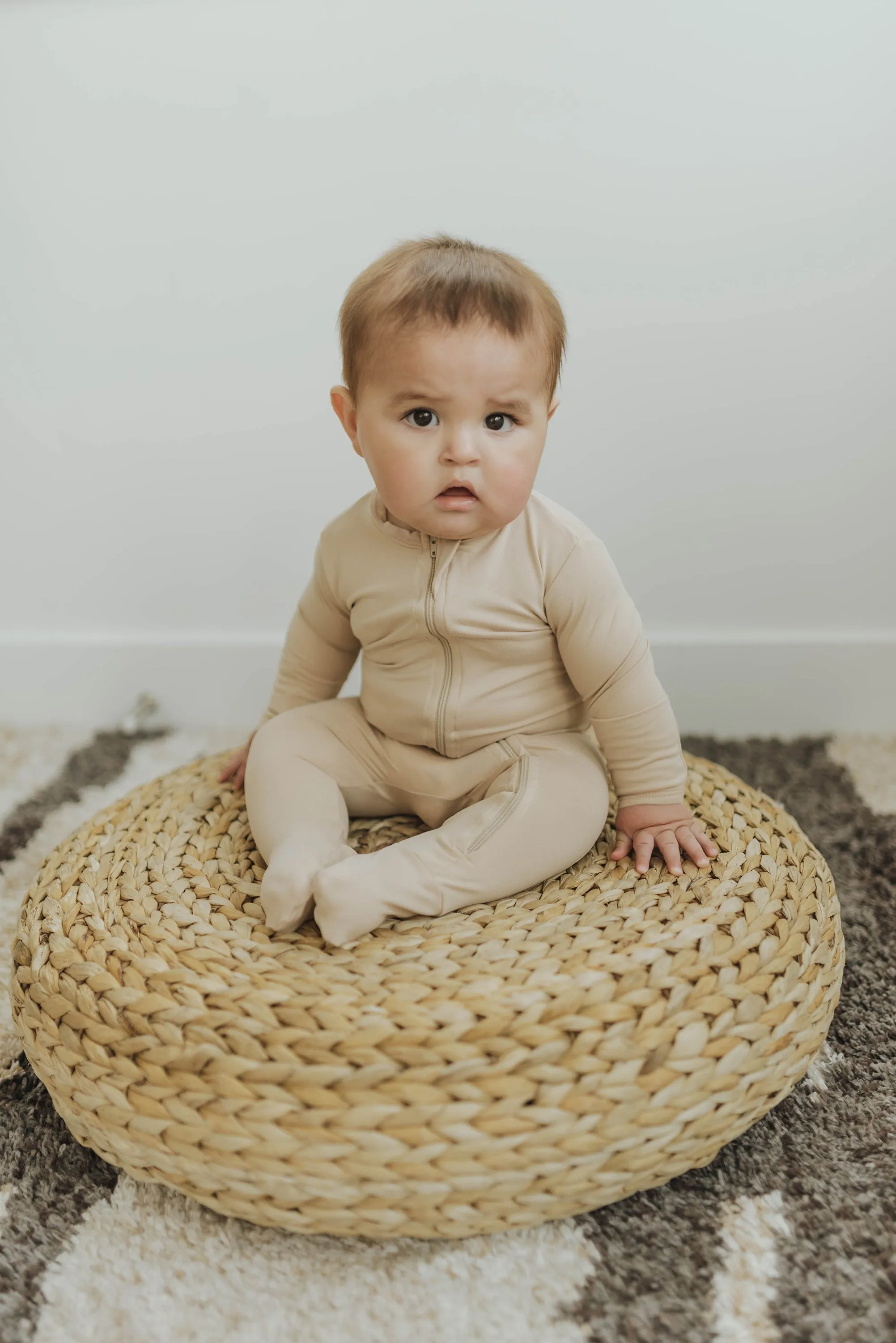 Cozy Zipper Footie Sleeper | Barely Beige