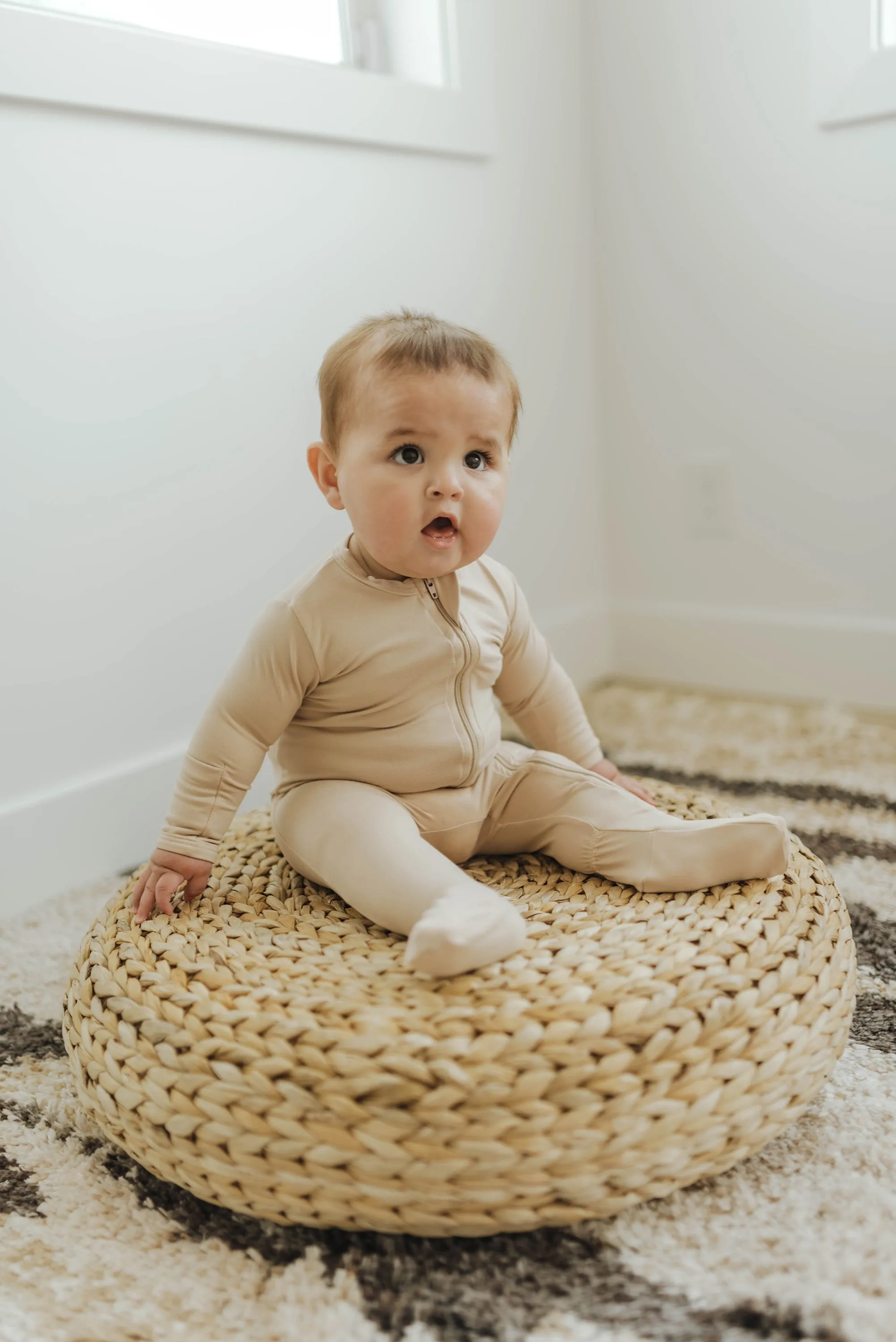 Cozy Zipper Footie Sleeper | Barely Beige
