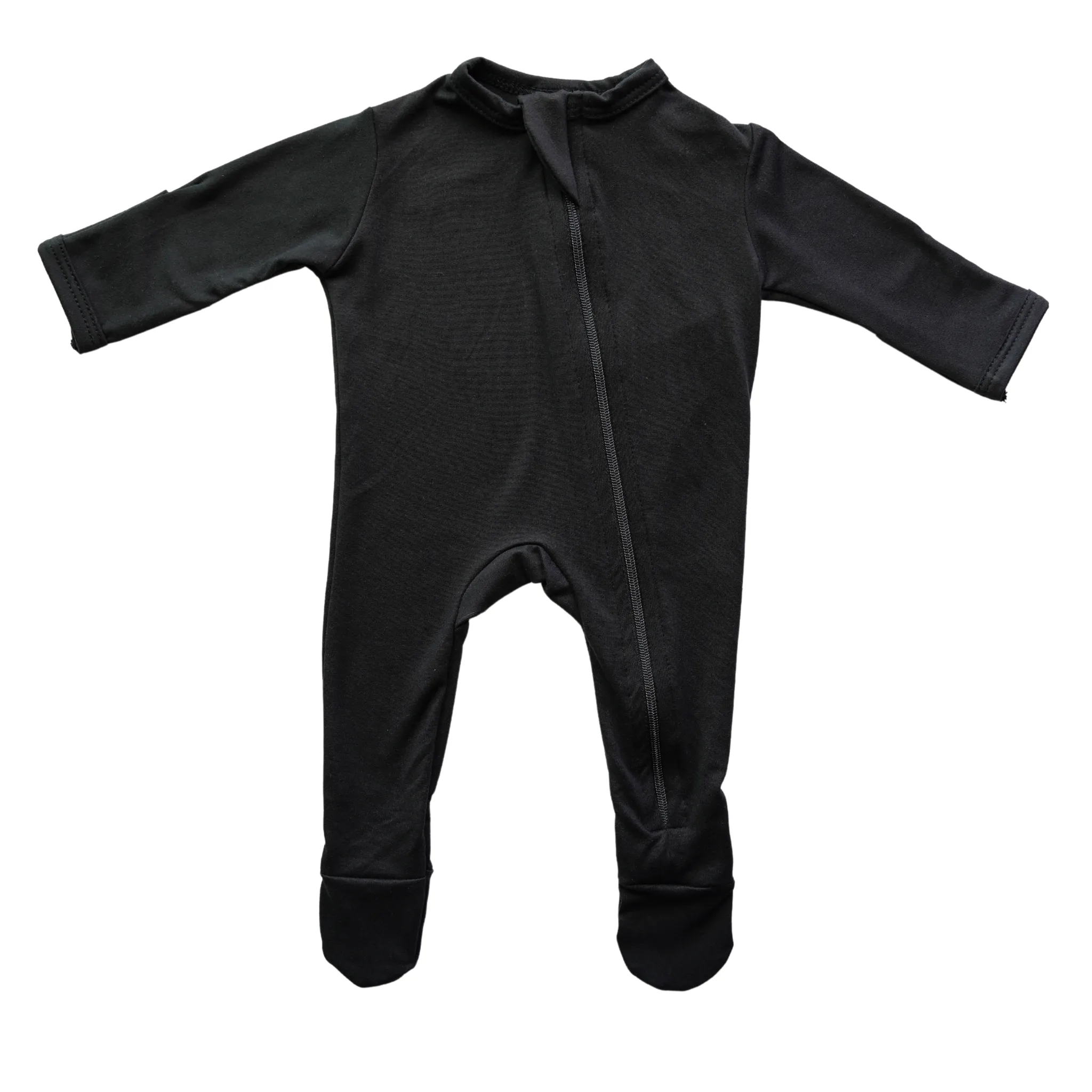 Cozy Zipper Footie Sleeper | Onyx Black