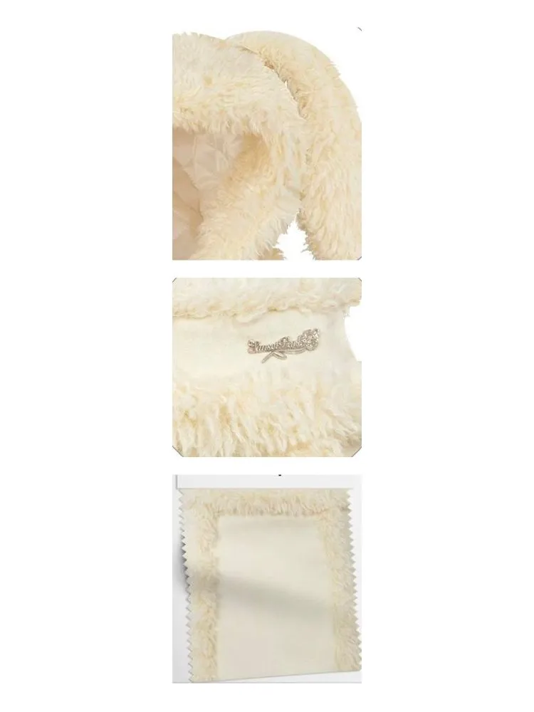 Cream-colored Warm Eco-Friendly Fur   Half Skirt【s0000005505】