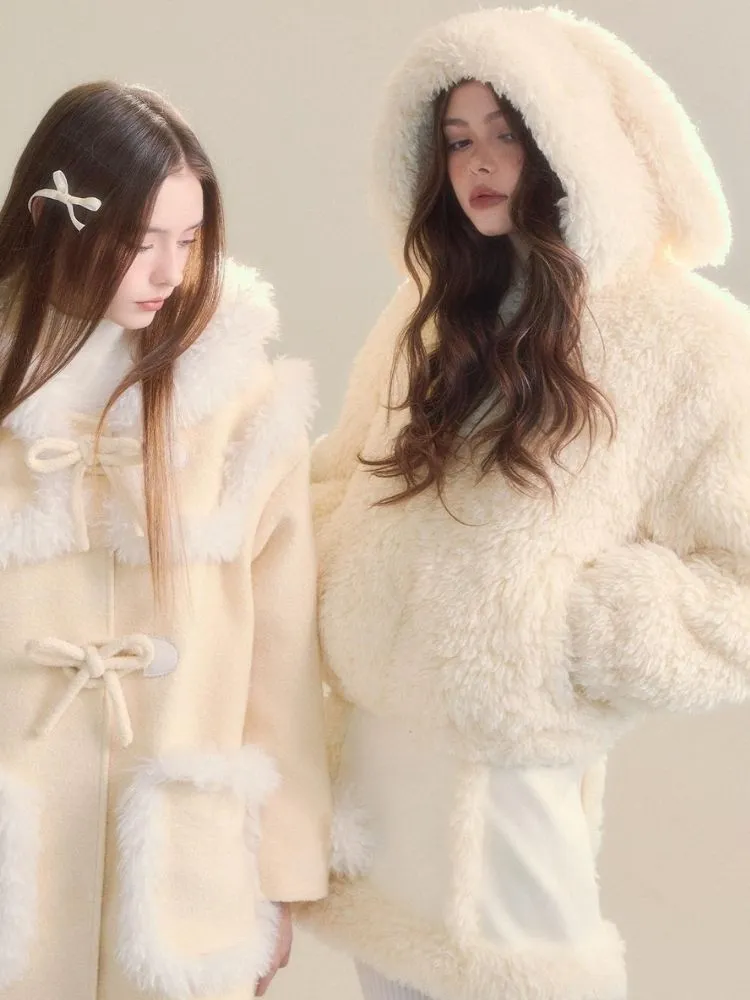 Cream-colored Warm Eco-Friendly Fur   Half Skirt【s0000005505】