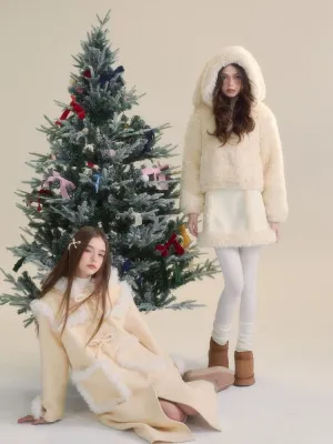 Cream-colored Warm Eco-Friendly Fur   Half Skirt【s0000005505】