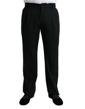 Dolce & Gabbana Black Wool Formal Straight Fit Dress Pants