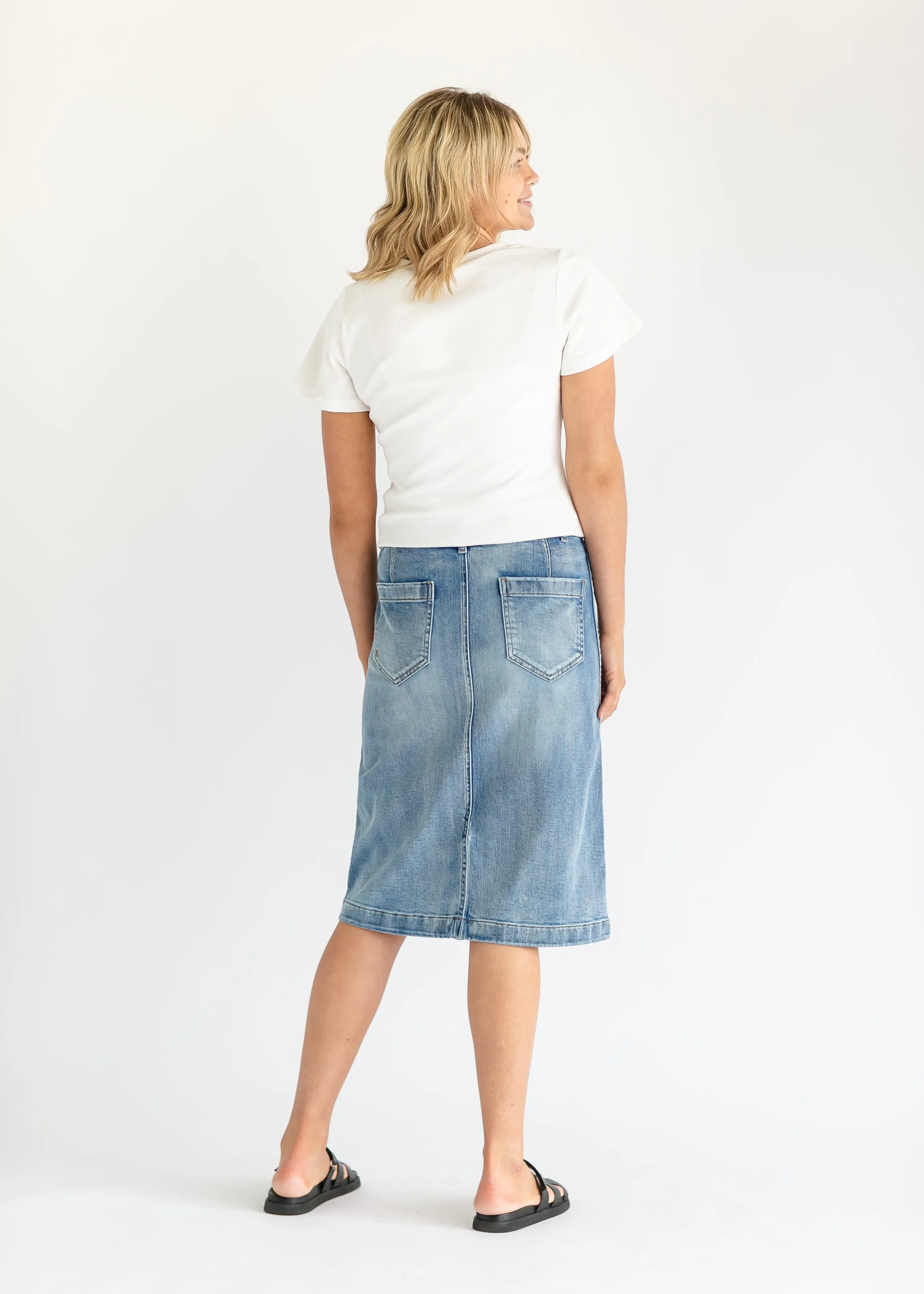 Elin Front Pocket Midi Skirt