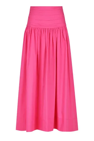 ESTELA RUCHED MIDI SKIRT - AZALEA PINK