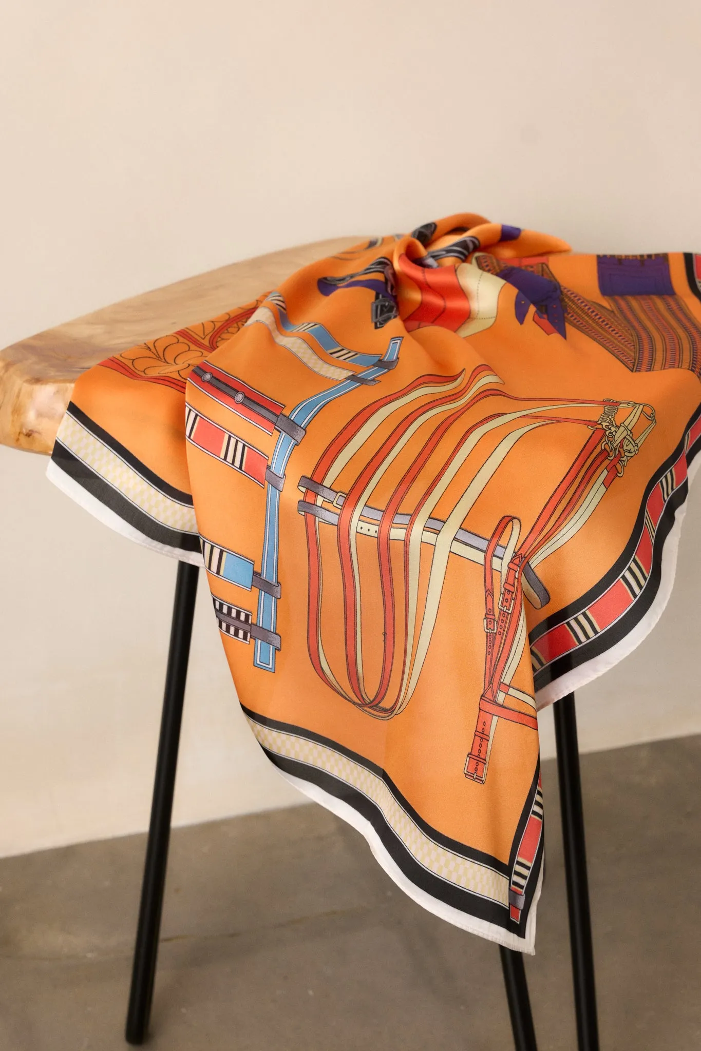 Found My Way Orange Multi Print Scarf