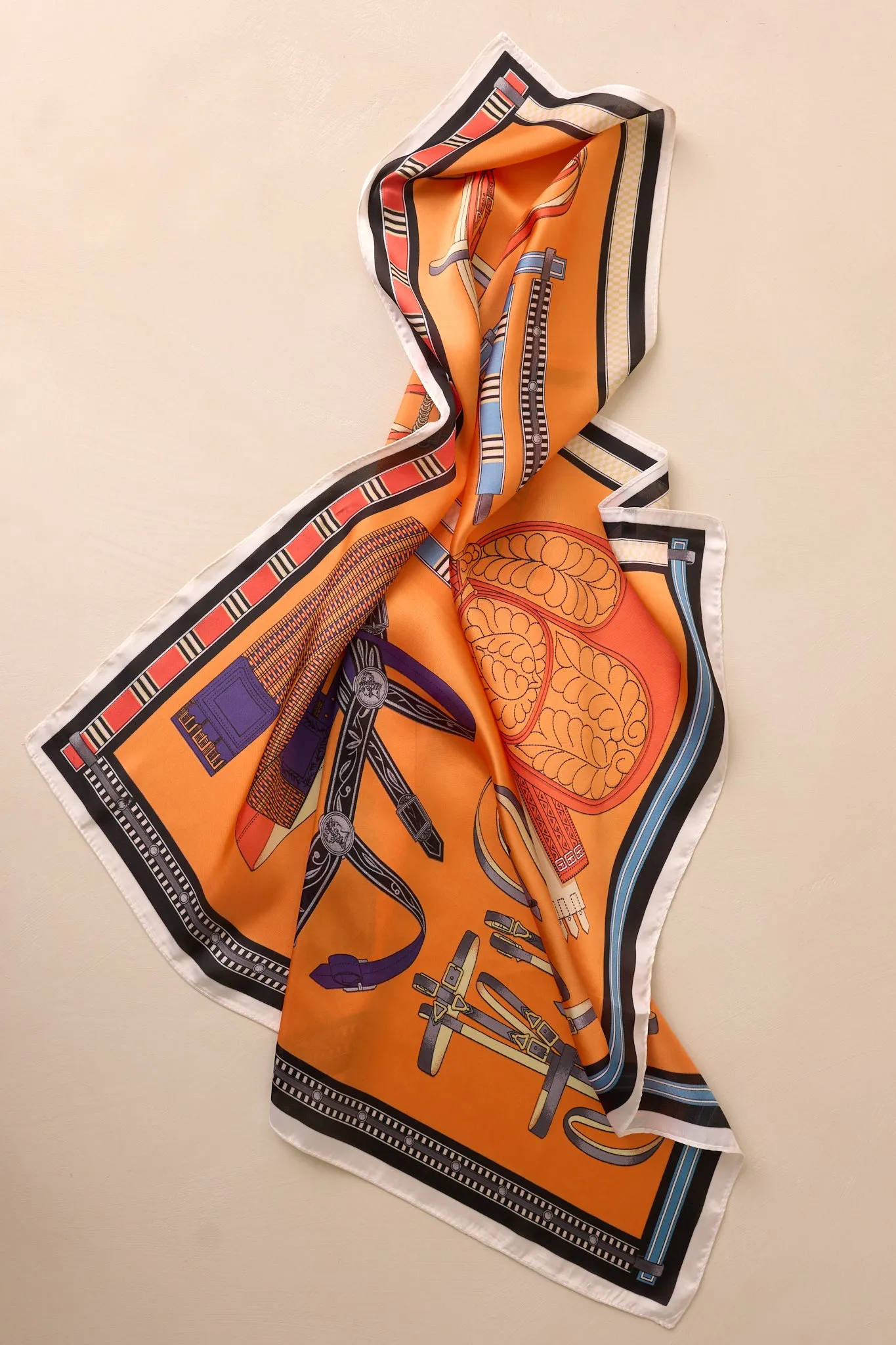 Found My Way Orange Multi Print Scarf