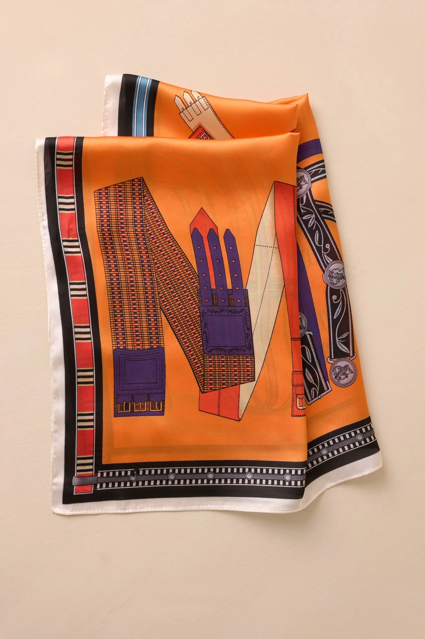 Found My Way Orange Multi Print Scarf