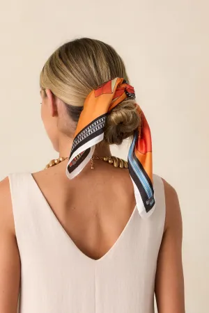 Found My Way Orange Multi Print Scarf