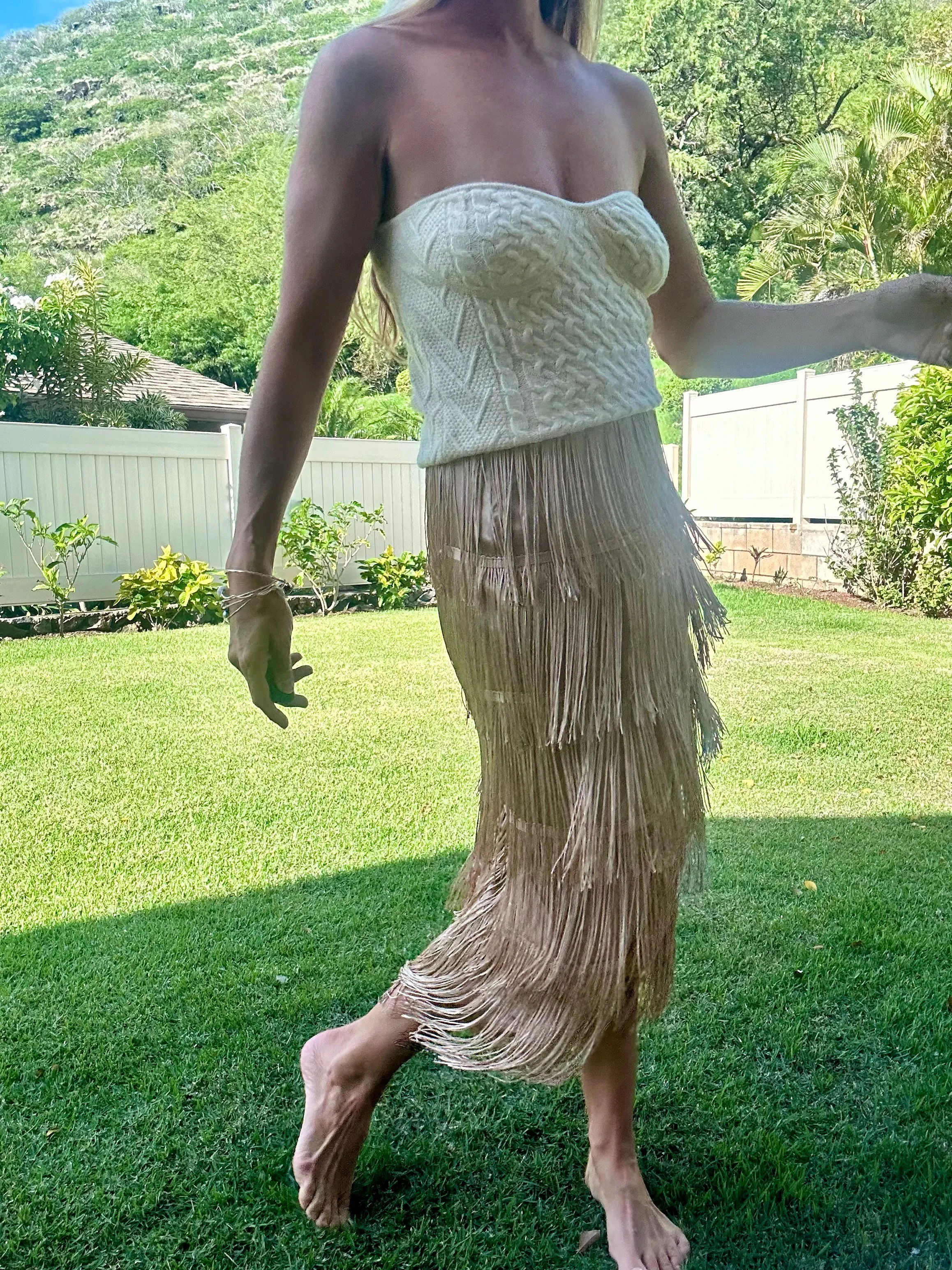 Frankie fringe midi skirt