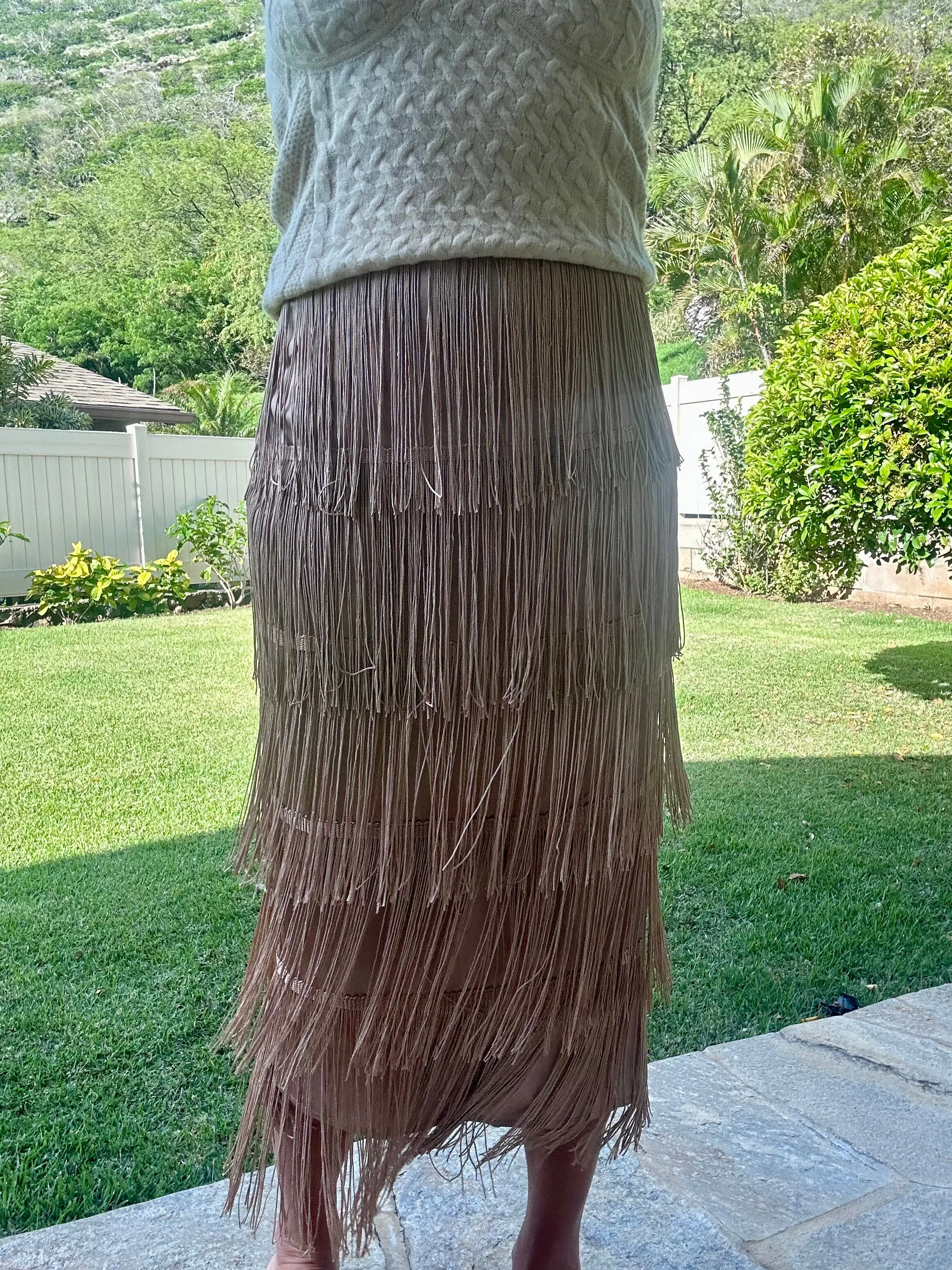 Frankie fringe midi skirt