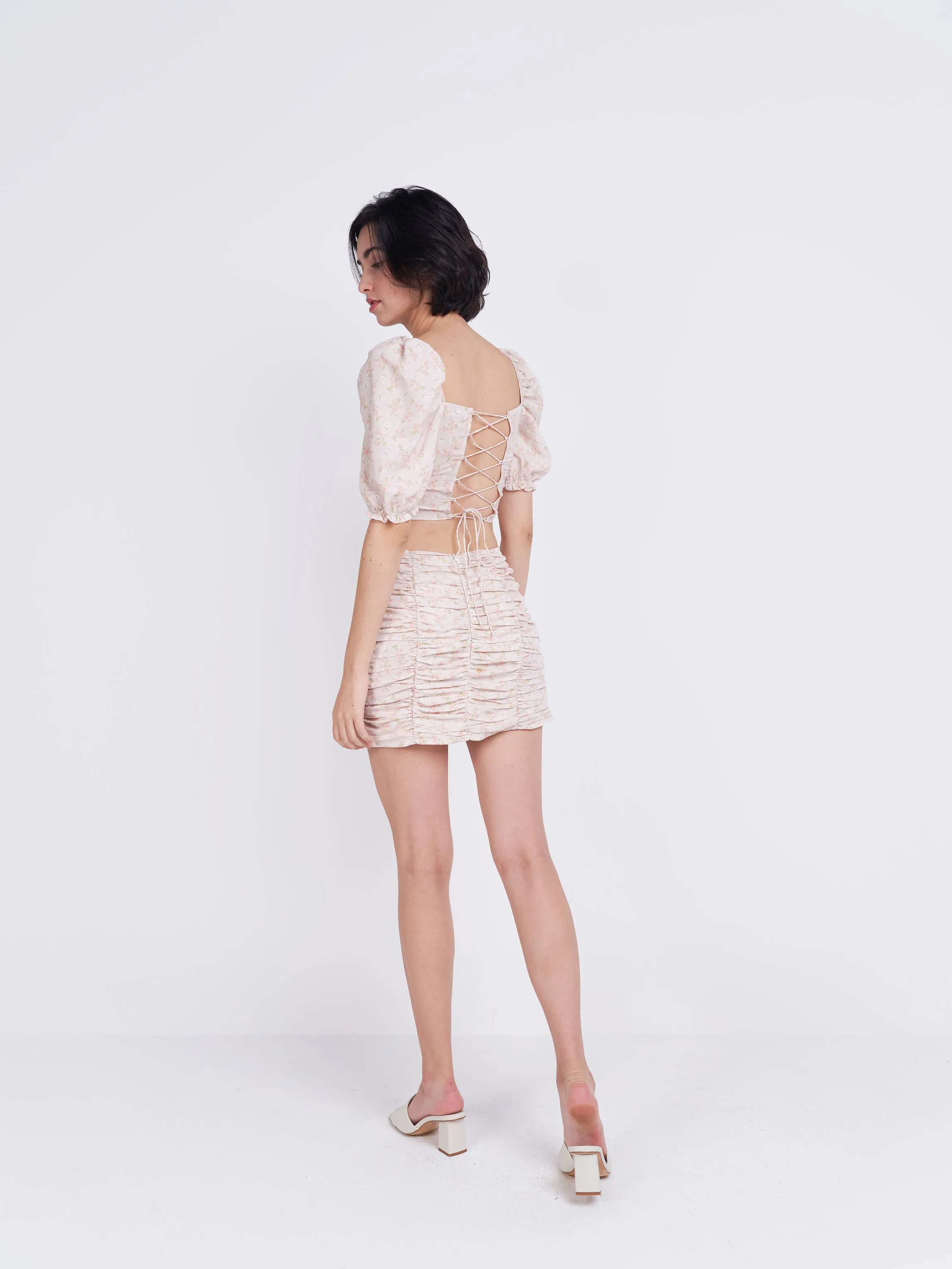 Glamorous Care Stone Ditsy Floral Top