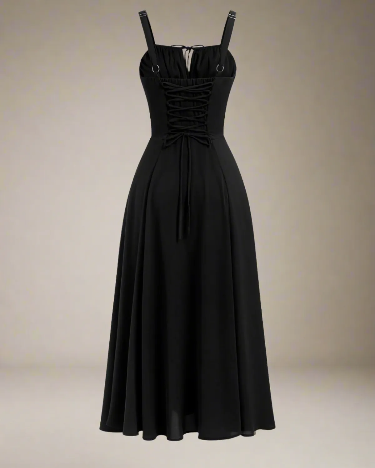 Heidi Milkmaid Dress Black