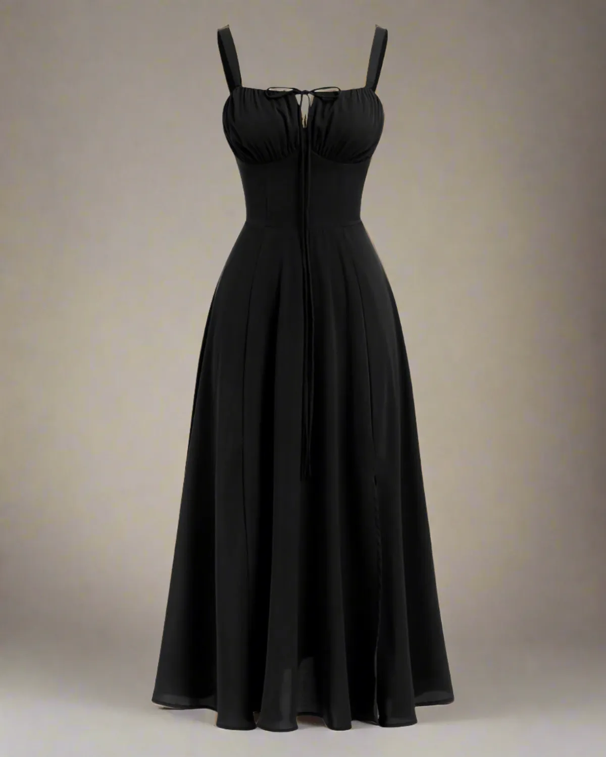 Heidi Milkmaid Dress Black