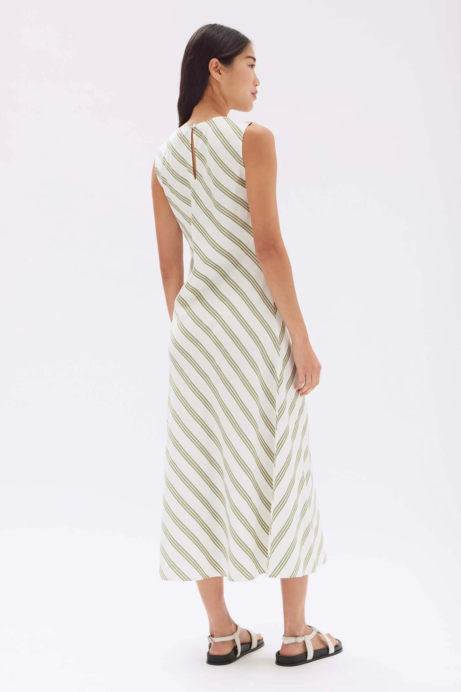 Isola Stripe Midi Dress