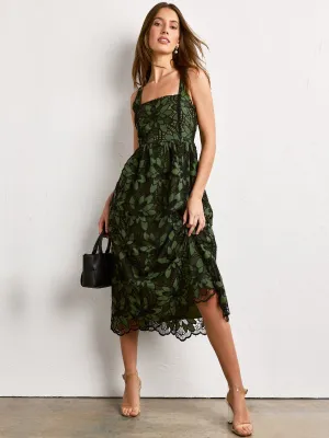 Just Me Floral Eyelet Midi Dress - Brands We Love