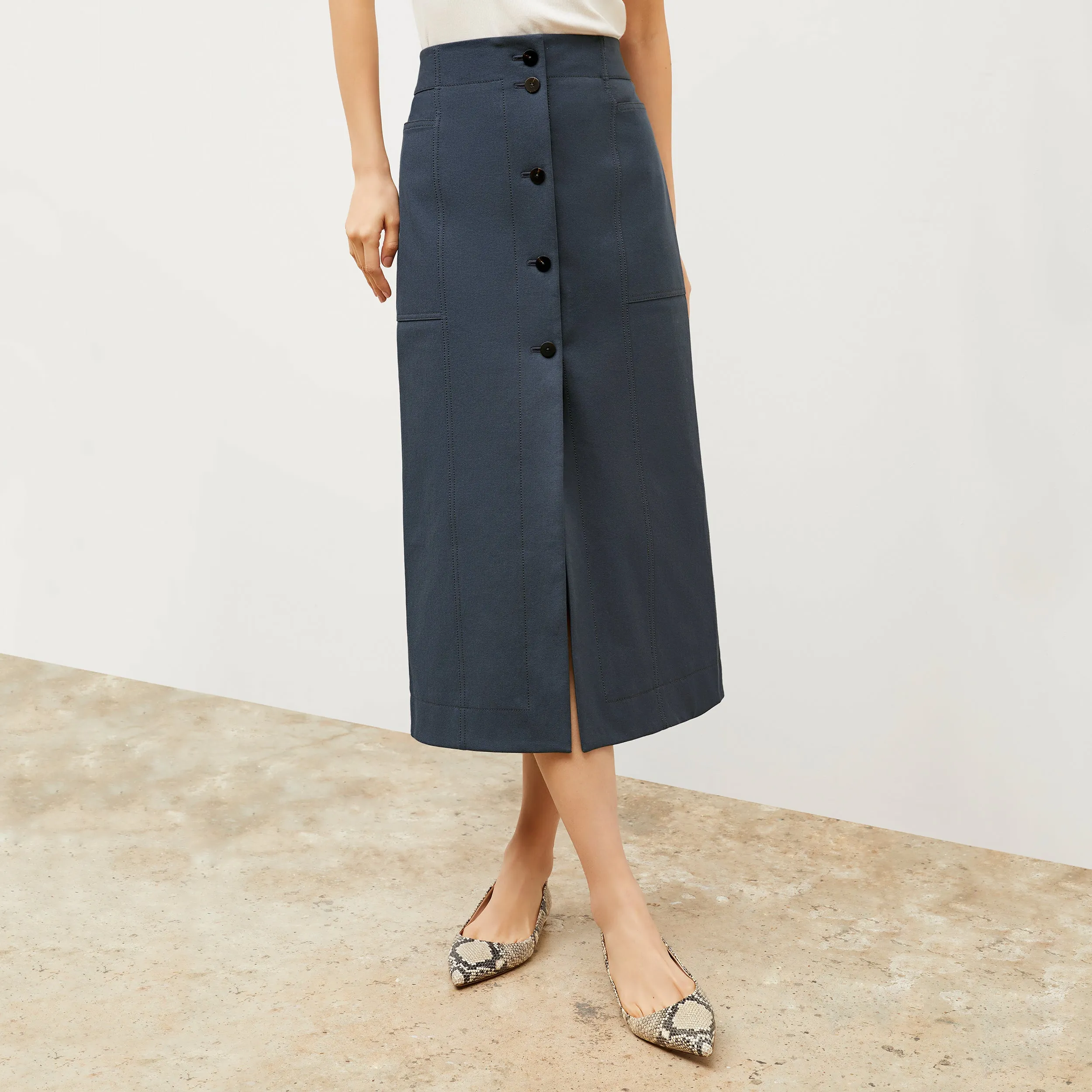 Lane Skirt - Eco Better Than Denim :: Dusty Indigo