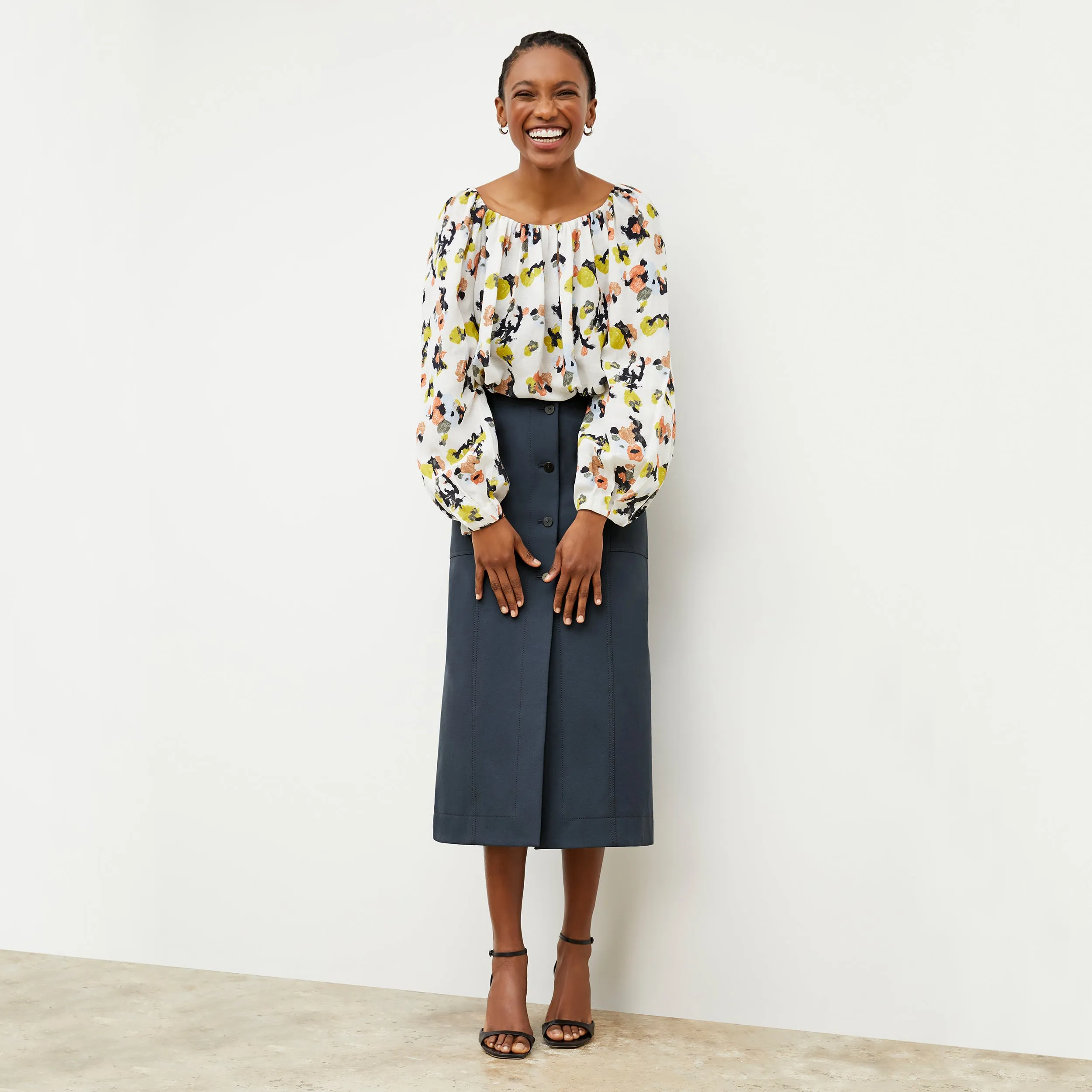 Lane Skirt - Eco Better Than Denim :: Dusty Indigo
