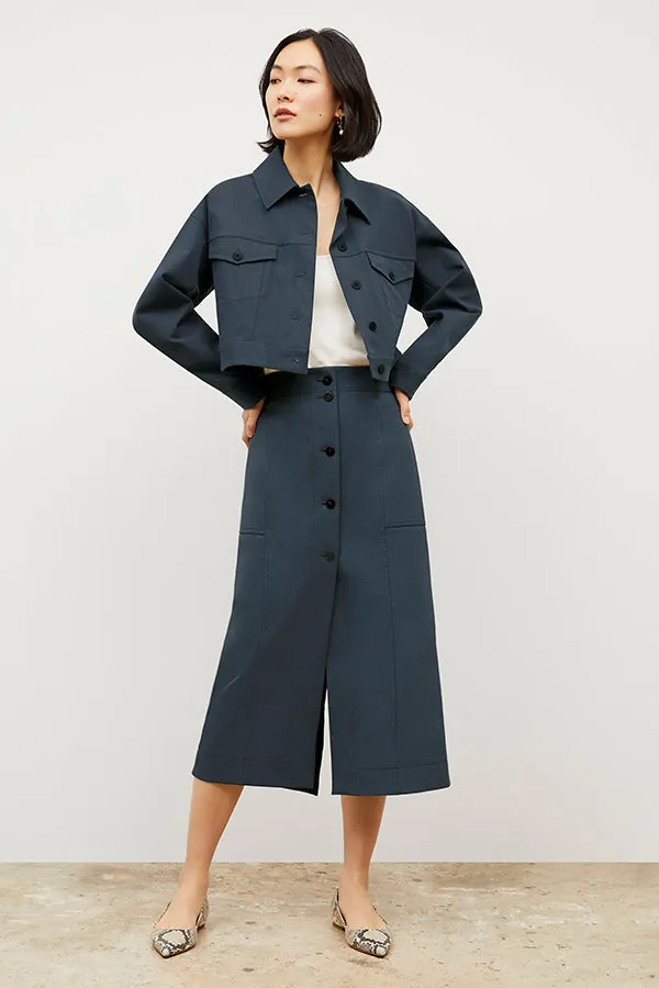 Lane Skirt - Eco Better Than Denim :: Dusty Indigo