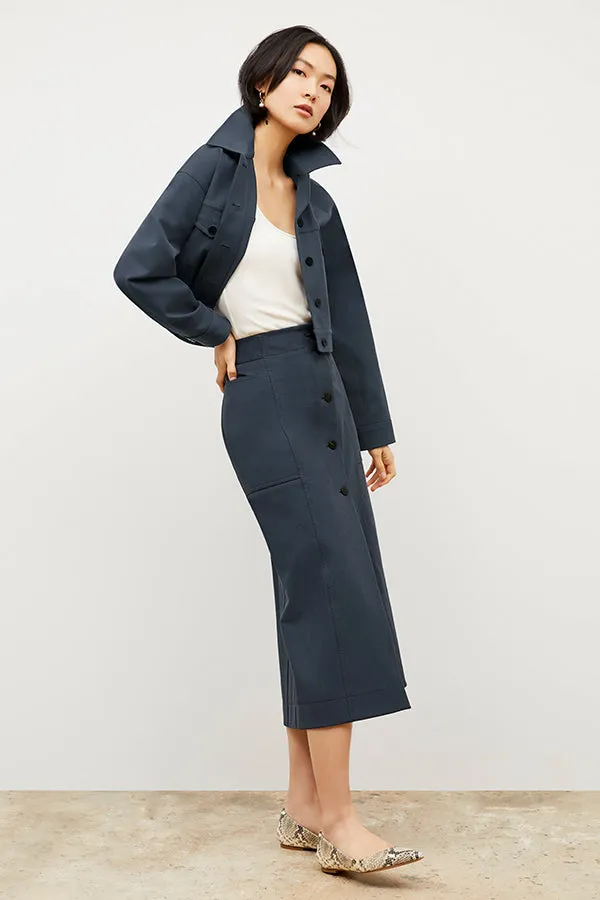 Lane Skirt - Eco Better Than Denim :: Dusty Indigo