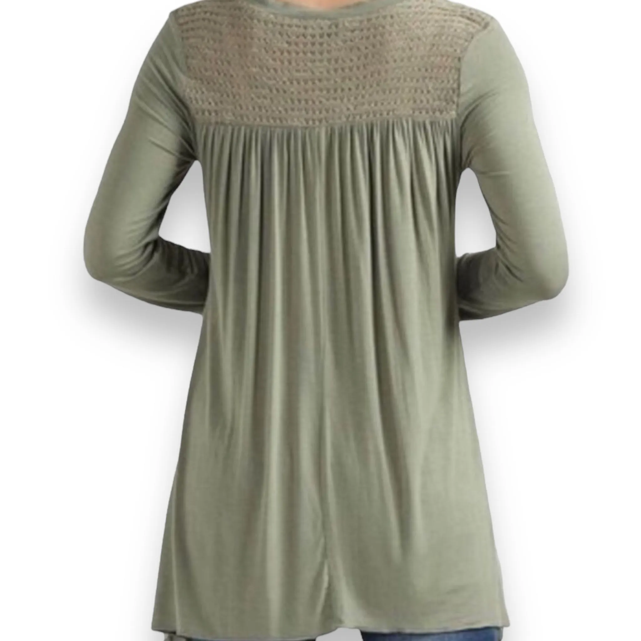 Long Sleeve Textured Lace Top