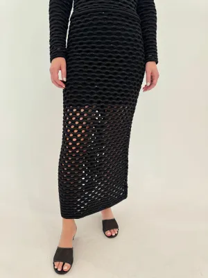 Lyra Wave Sequin Midi Skirt
