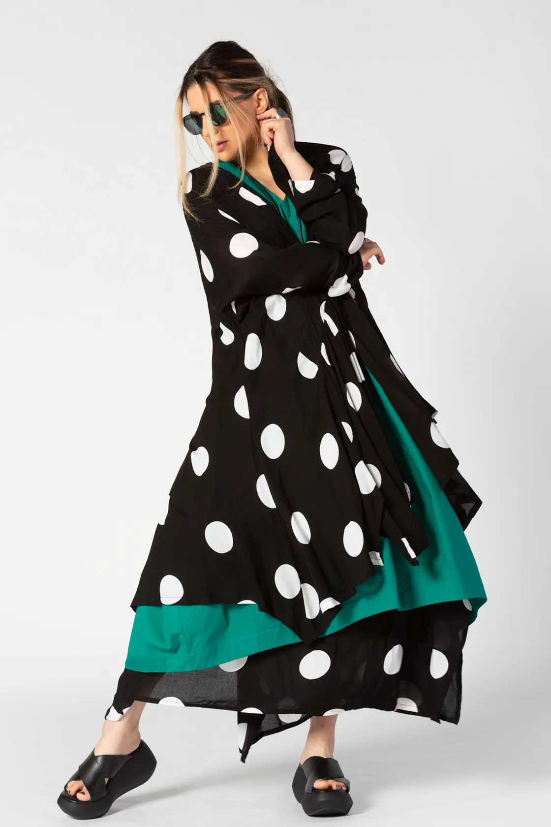 Marco Dress in B&W Dots Delphi