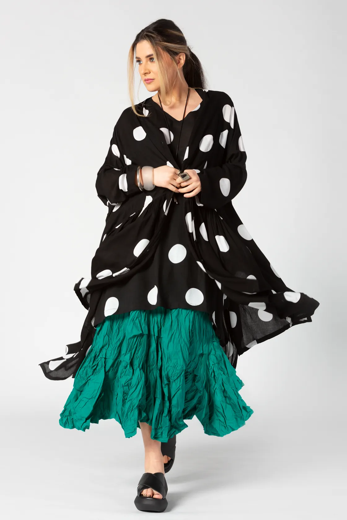 Marco Dress in B&W Dots Delphi