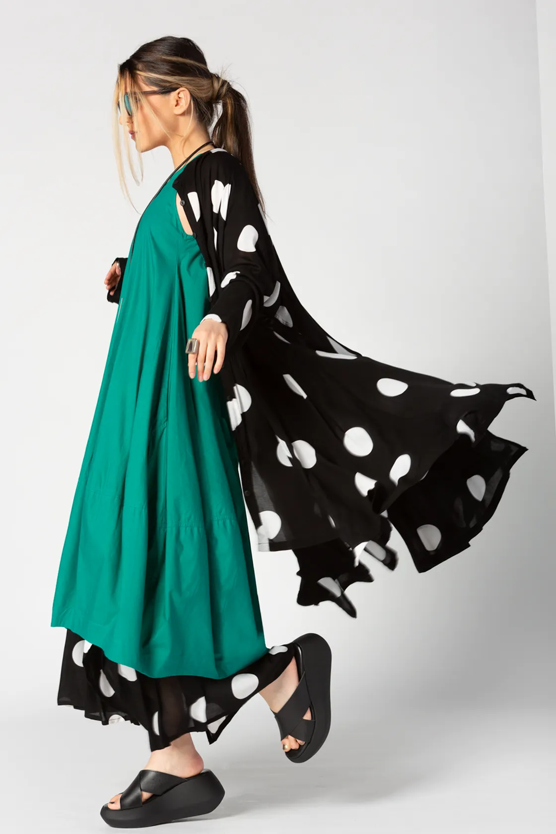 Marco Dress in B&W Dots Delphi