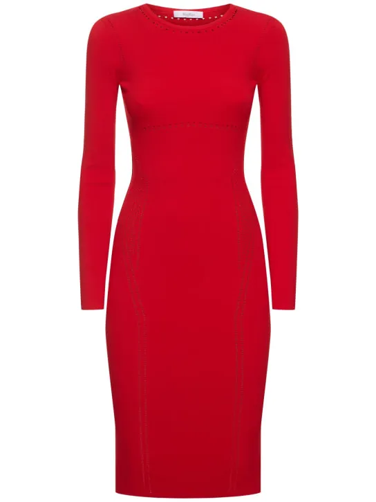Max Mara   Comica long sleeved jersey midi dress 