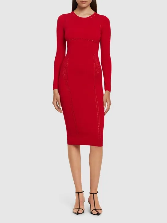 Max Mara   Comica long sleeved jersey midi dress 
