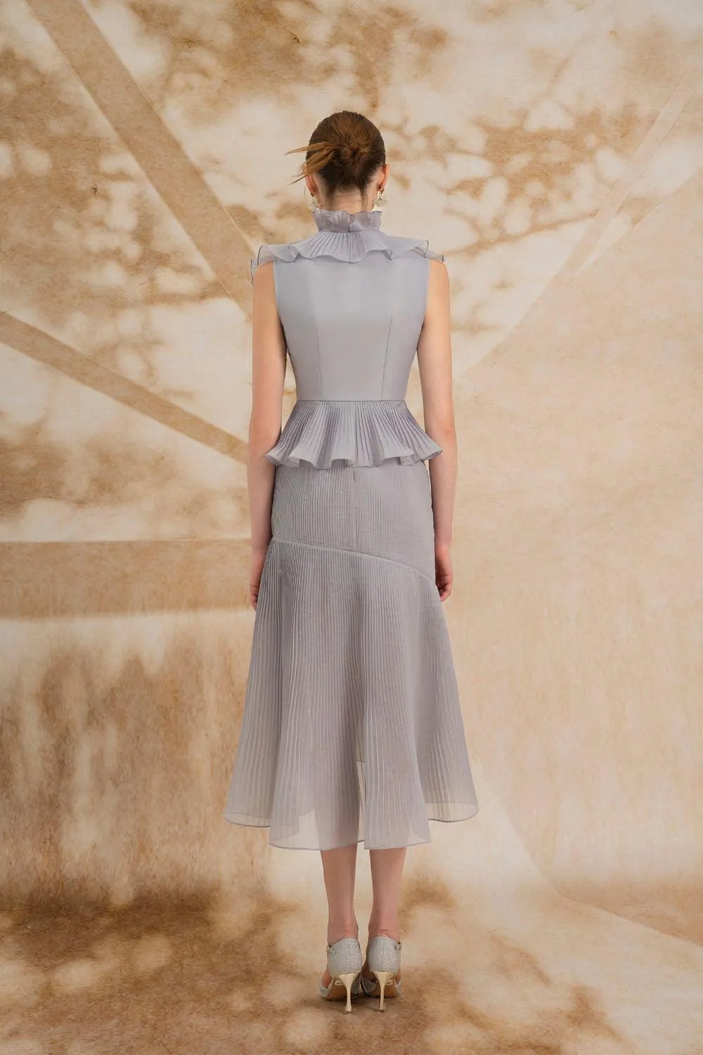 Melina Asymmetric Ruffled Organza Midi Set