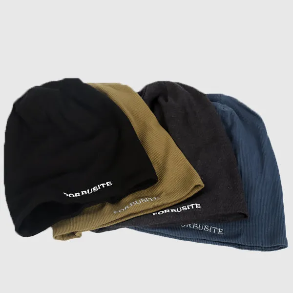 Men Waffle Fabric Cotton Beanie Slouchy Hat B419