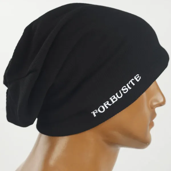 Men Waffle Fabric Cotton Beanie Slouchy Hat B419