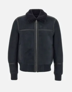 Men's Sheepskin Jacket with Shearling Collar