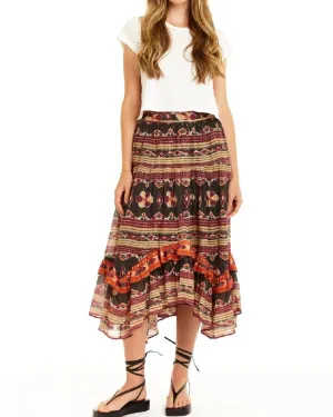 Mia Midi Skirt in Veronique Black | Veronique Black