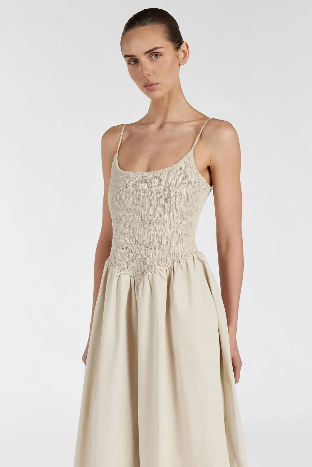 MILANO STONE COTTON MIDI DRESS
